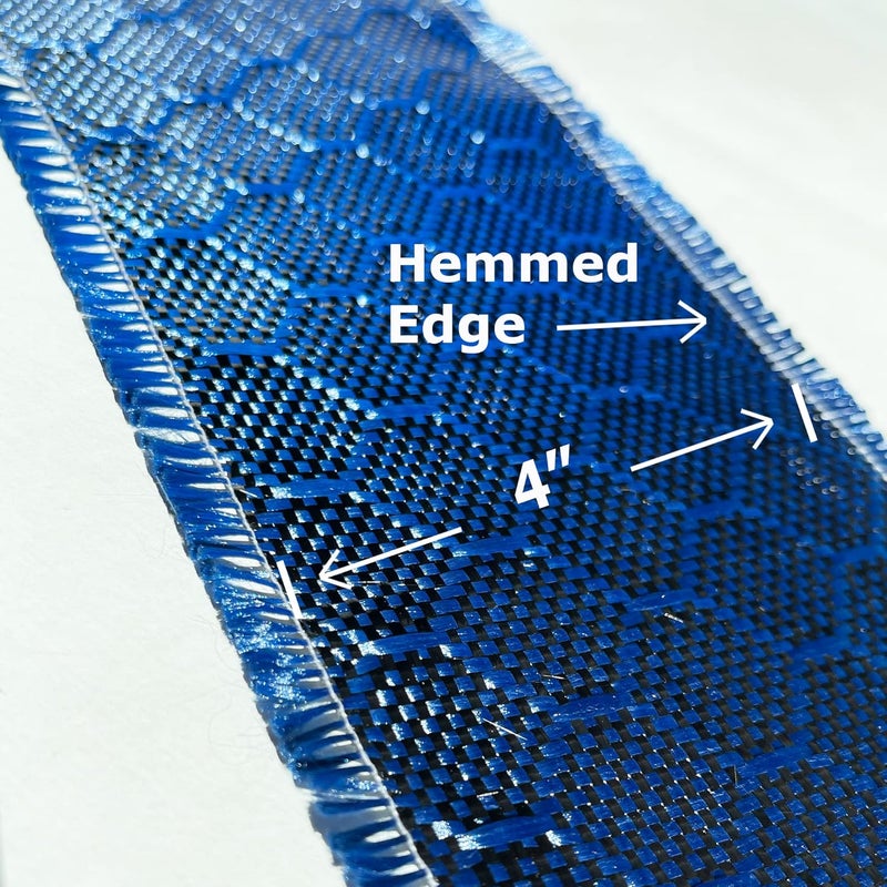 KARBXON - 4 in x 10 ft – Beehive Weave - Carbon Fiber Aramid Fabric - Blue - 3K - 240g/meter - Beehive Weave - 4” Wide Hemmed Fabric for Repair, DIY Projects (10, Ft) - Image 2